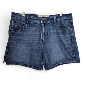 Levi's Womens Blue Denim Casual Cut-Off Shorts Size 14 Summer Western Cowgirl
